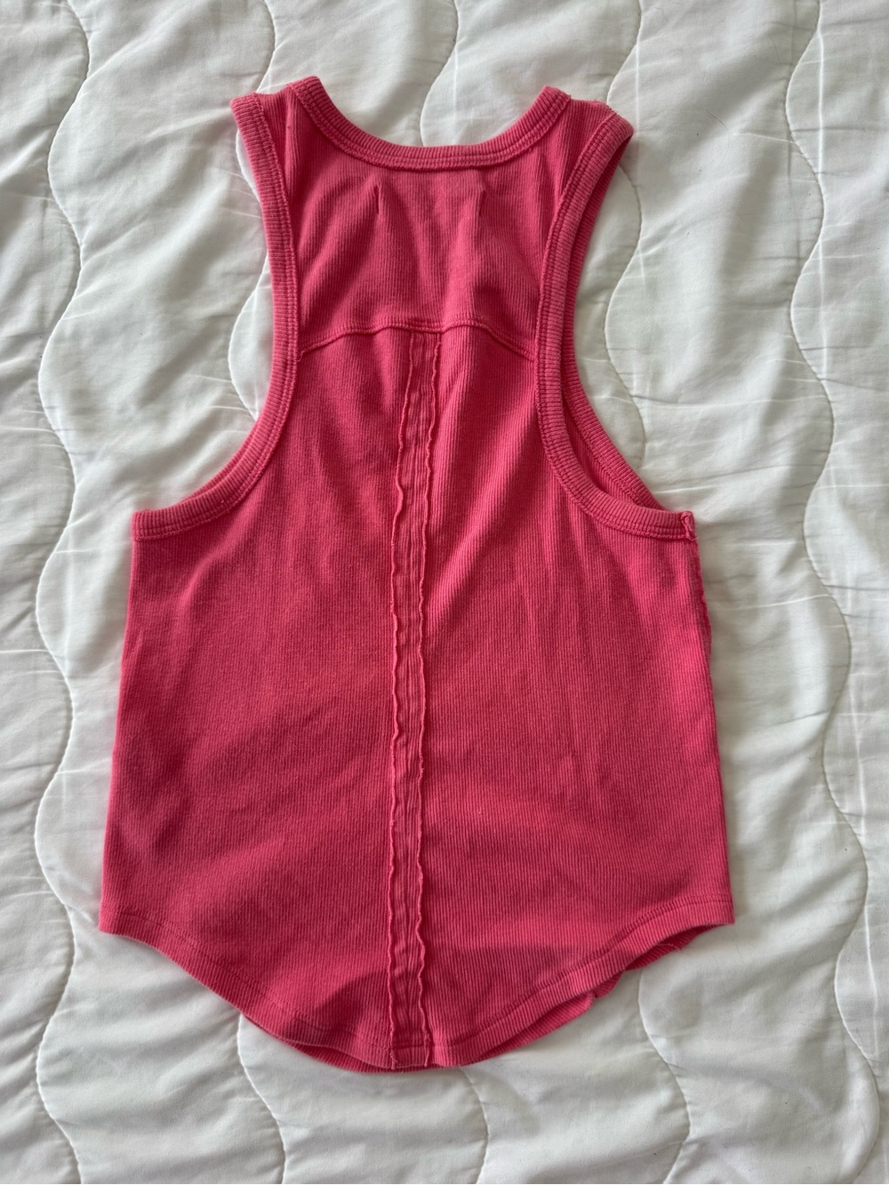 Free People Bright Pink Ribbed Racerback Tank - Picture 2 of 3